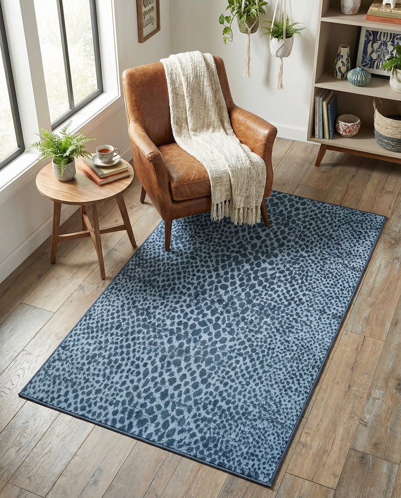 Aegean Elegance Washables Collection Area Rug -  Mykonos Rectangle Navy Blue  lifestyle 48