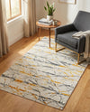 Bloomsbury Elegance Collection Area Rug -  Soho Rectangle Yellow and Gray  lifestyle 57
