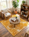 Riviera Elegance Collection Area Rug -  Monaco (Yellow) Square Yellow  lifestyle 80