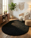 Plush Oasis Collection Area Rug - Serenity (Jet Black) Oval Jet Black  lifestyle 81