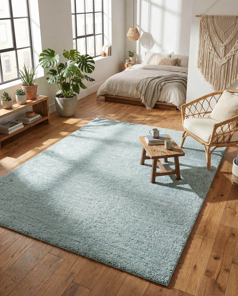 Cozy Comfort Shag Collection Area Rug - Haven (Sage Green) Rectangle Sage Green  lifestyle 22