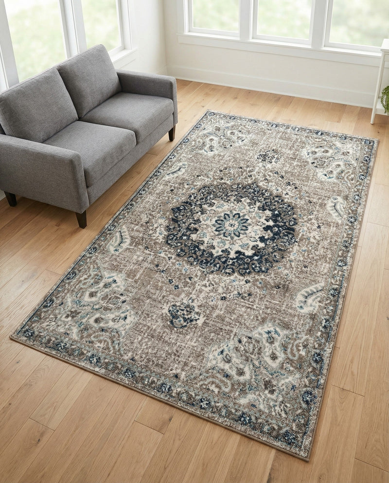 Brighton Terrace Collection Area Rug - Hove (Gray) Rectangle Gray  lifestyle 12
