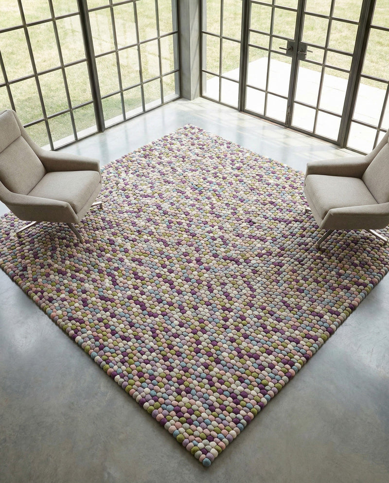 Woolen Sphere Collection Area Rug - Orbsburg (Pink and Purple) Square Pink and Purple  lifestyle 70