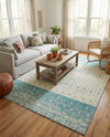 Mediterranean Lattice Collection Area Rug -  Casablanca (Ivory Blue) Rectangle Ivory Blue  lifestyle 13