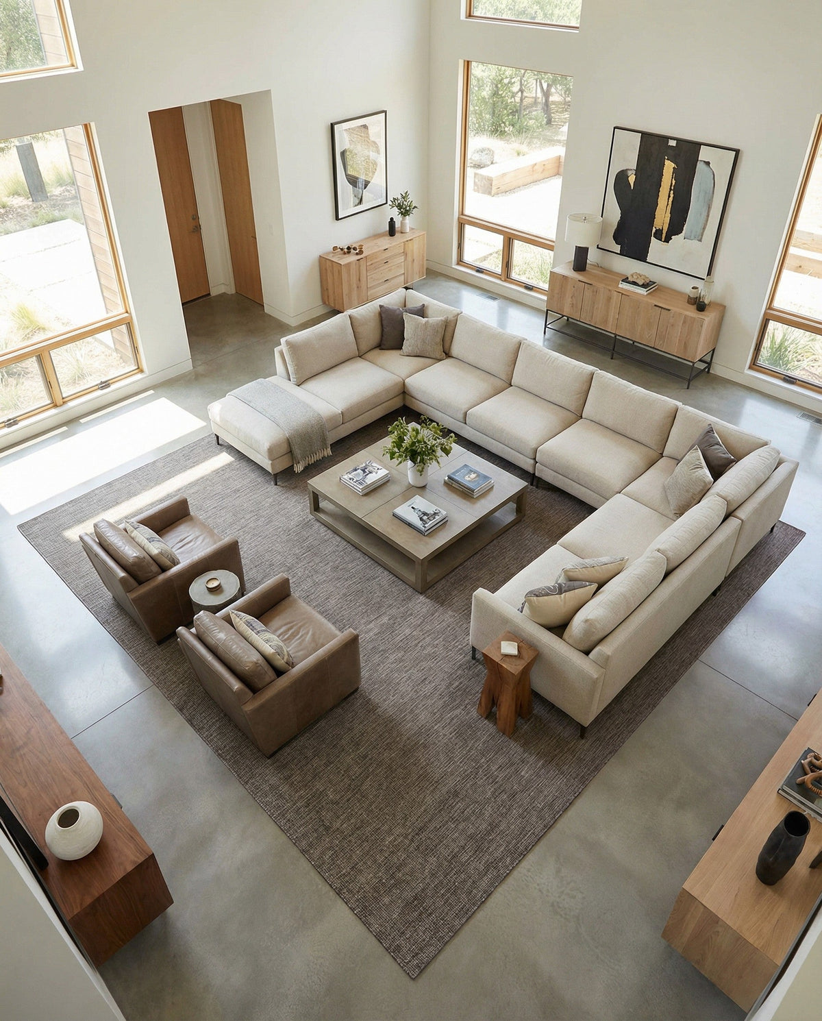 Seaside Serenity Collection Area Rug - Veranda (Light Brown) Square Light Brown  lifestyle 97