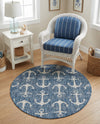 Seaside Haven Rugs Collection Area Rug - Sapphire (Blue) Round Blue  lifestyle 81