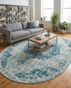 Coastal Haven Collection Area Rug - Seabreeze (Navy Blue) Oval Navy Blue  lifestyle 67