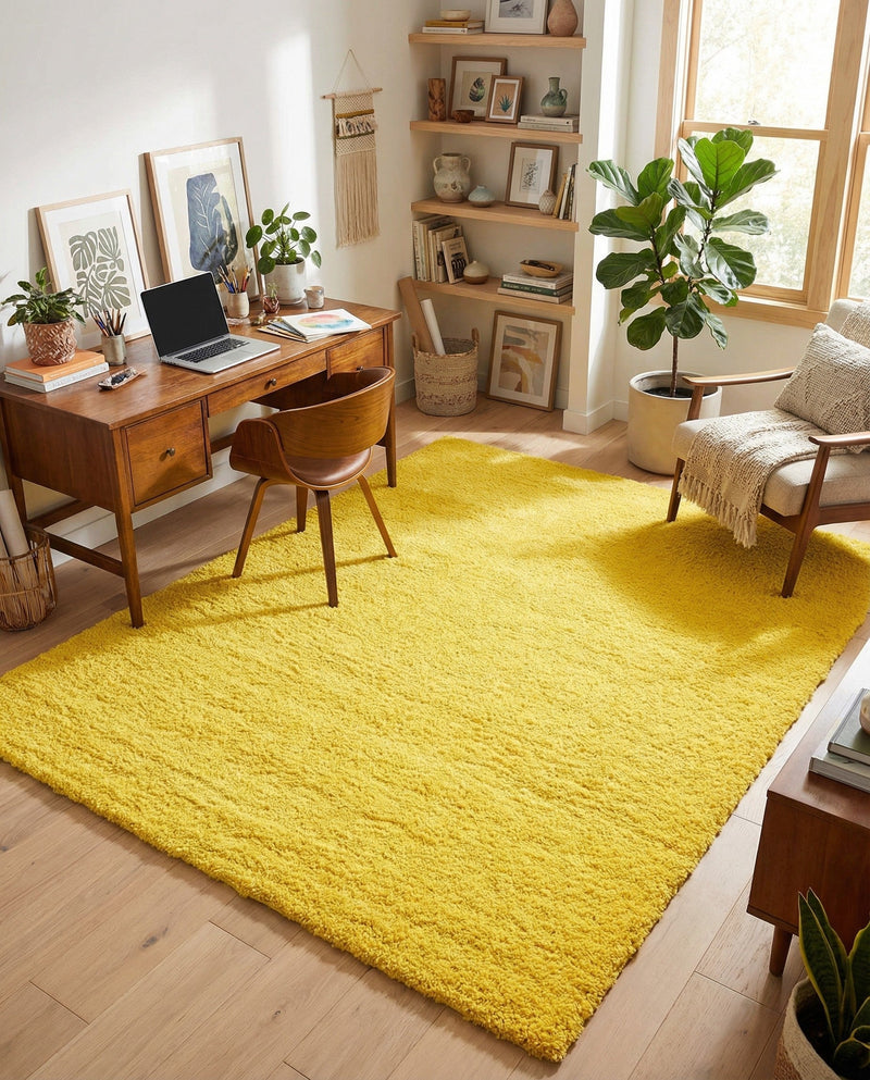 Plush Oasis Collection Area Rug - Serenity (Tuscan Sun Yellow) Rectangle Tuscan Sun Yellow  lifestyle 13