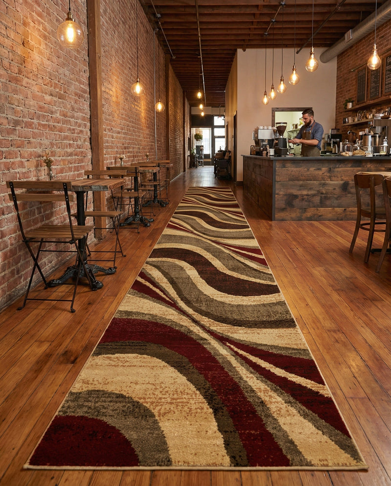 Bistro Lounge Collection Area Rug -  Frappe Runner Beige  lifestyle 51