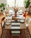 Tassel Trail Collection Area Rug - Pathway (Navy Blue) Table Runner Navy Blue  lifestyle 38