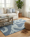 Seaside Haven Rugs Collection Area Rug -  Boardwalk Rectangle Navy Blue  lifestyle 11