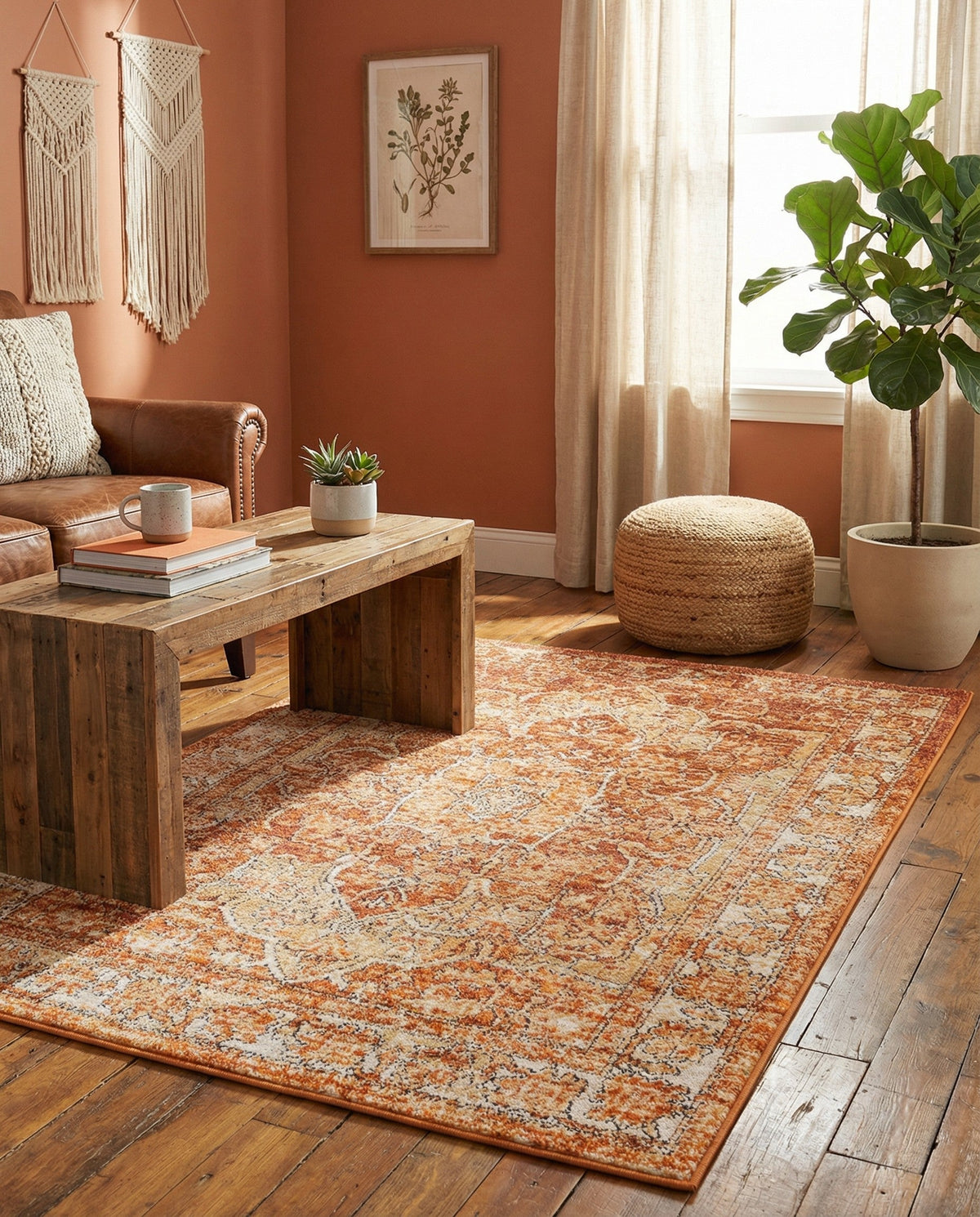 Savannah Soiree Collection Area Rug -  Everglade (Rust Red) Rectangle Rust Red  lifestyle 6