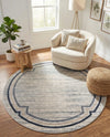Serenity Sands Collection Area Rug -  Hushhaven Round Gray  lifestyle 69
