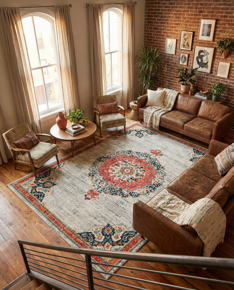 Brighton Terrace Collection Area Rug - Hove (Ivory) Rectangle Ivory  lifestyle 6