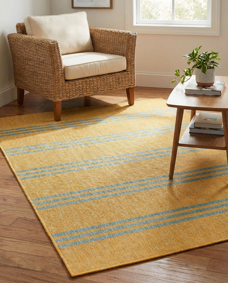 Urban Oasis Rugs Collection Area Rug -  District (Yellow and Aqua) Rectangle Yellow and Aqua  lifestyle 5