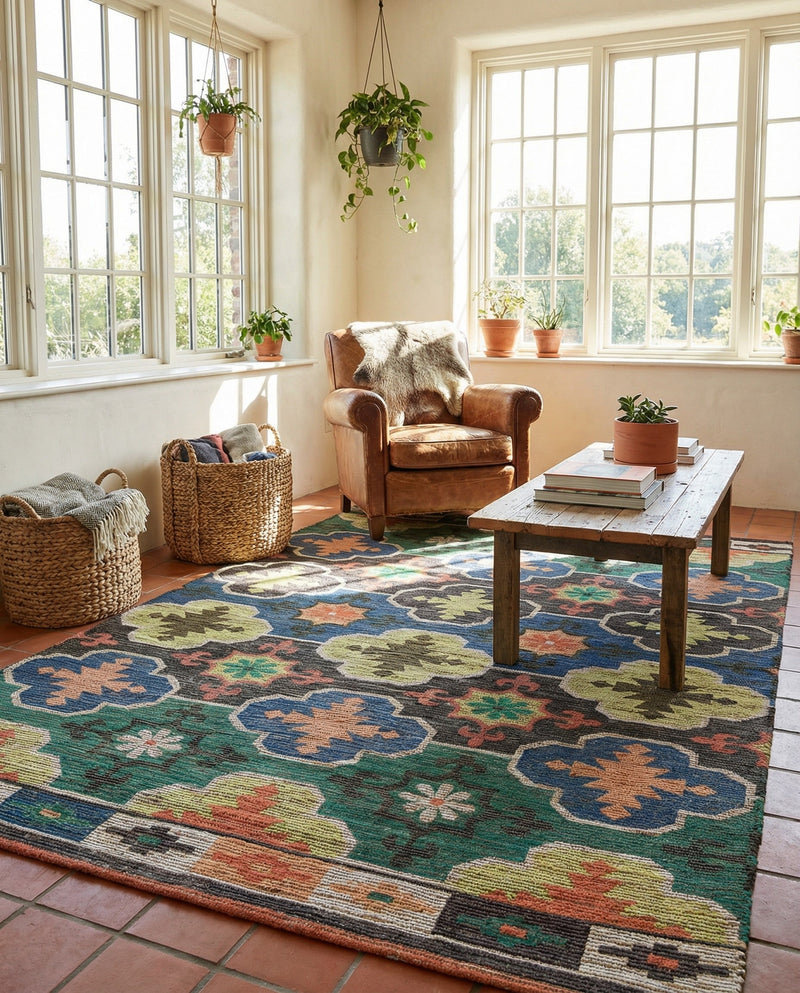 Savannah Threads Collection Area Rug - Greenwich Rectangle Multi  lifestyle 17