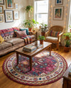 Chateau Elegance Collection Area Rug - Versailles Round Multi  lifestyle 51