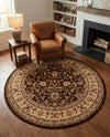 Jaipur Elegance Collection Area Rug -  Nahargarh (Brown) Round Brown  lifestyle 94