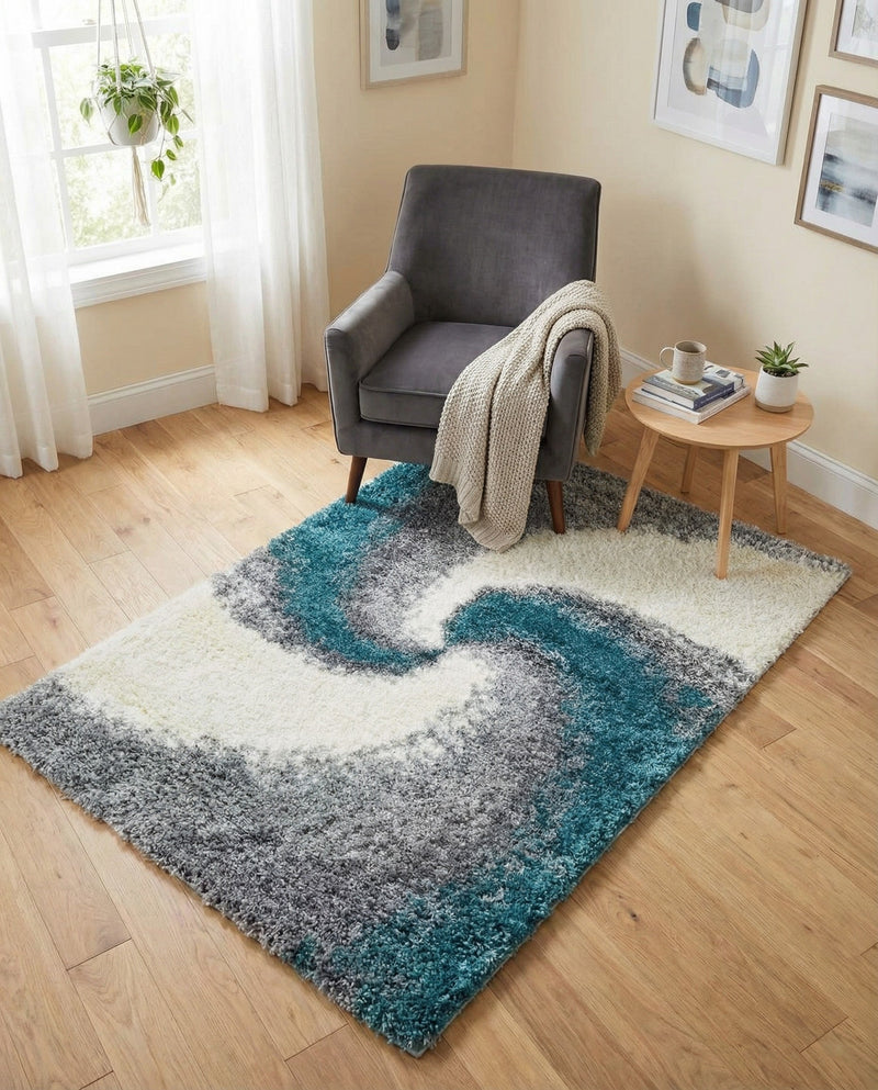 Cozy Haven Shag Collection Area Rug -  Oasis Rectangle Turquoise  lifestyle 70