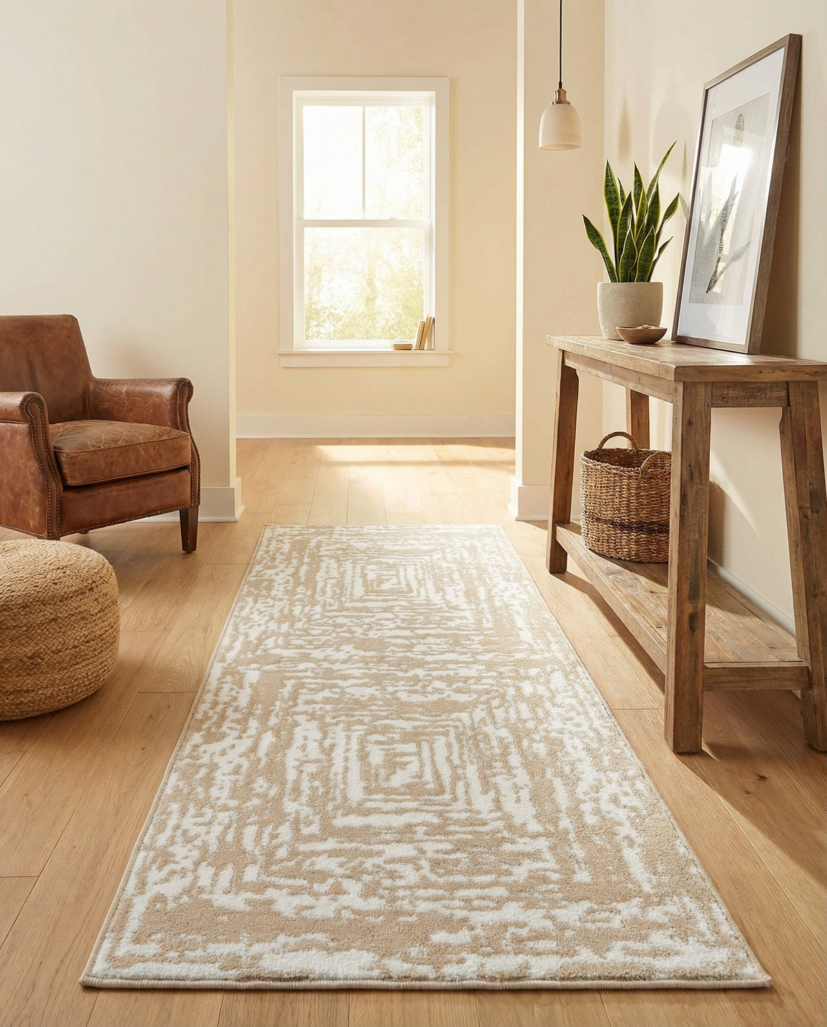 Sanctuary Retreat Collection Area Rug -  Asylum Runner White Bone  lifestyle 156