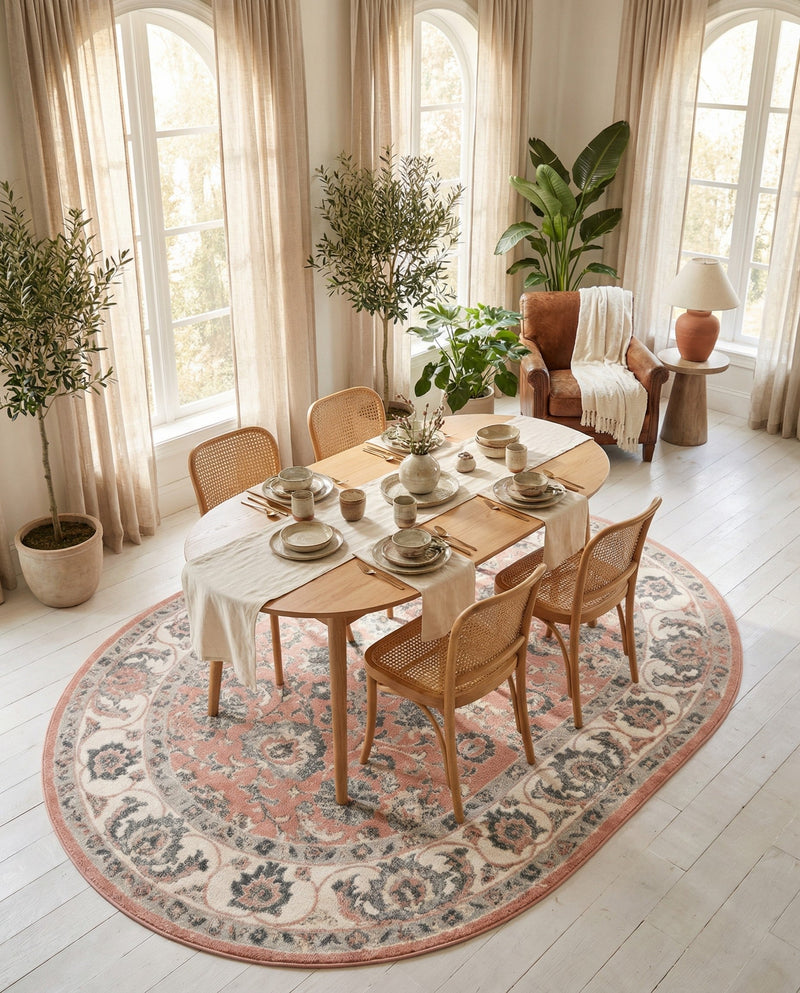 Adriana Terrace Collection Area Rug -  Positano (Rose) Oval Rose  lifestyle 21