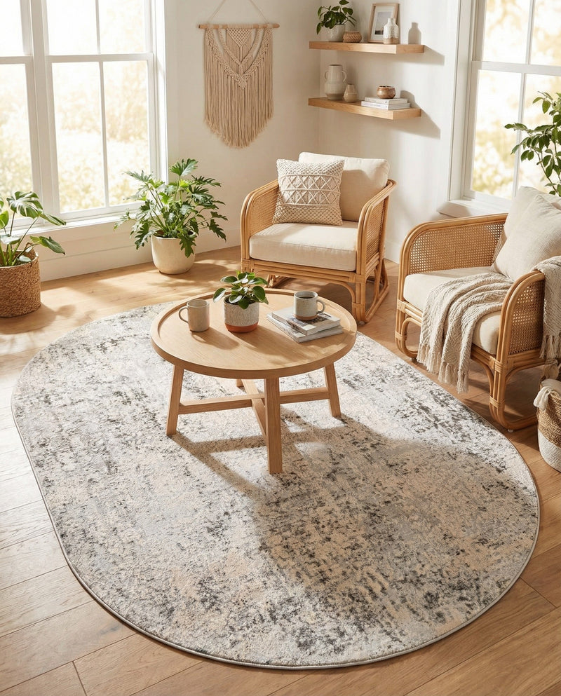 Aegean Elegance Collection Area Rug -  Paros Oval Gray  lifestyle 79