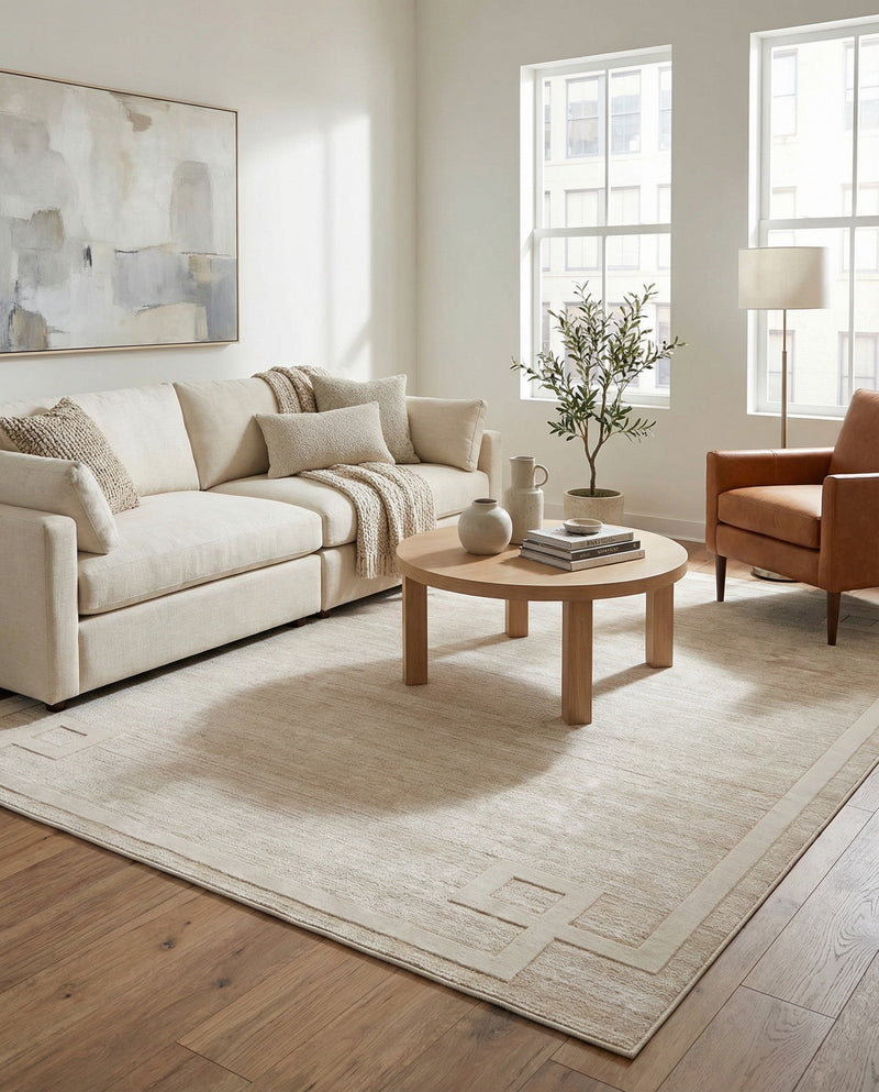 Metro Heights Collection Area Rug -  Bronx Rectangle Beige  lifestyle 46