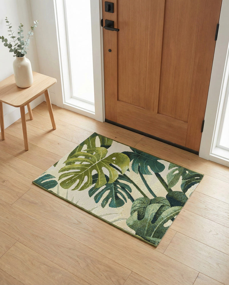 Seaside Blooms Collection Area Rug -  Ivy Rectangle Green  lifestyle 19
