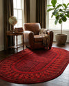 Samarkand Elegance Collection Area Rug -  Ark Oval Red  lifestyle 43