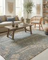 Savannah Threads Collection Area Rug -  Kalahari Rectangle Antique Blue  lifestyle 14