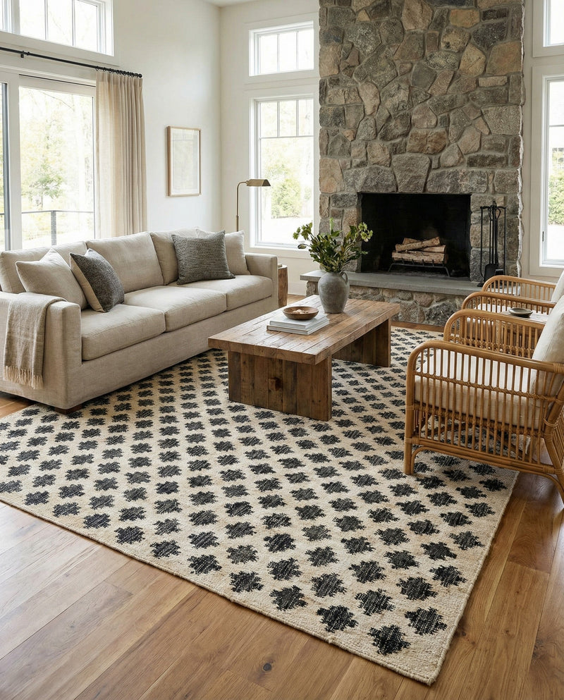 Benares Handwoven Jute Collection Area Rug -  Bodhi Rectangle Beige and Black  lifestyle 20
