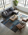 Autumn Meadow Collection Area Rug -  Sycamoreside (Blue Gray) Rectangle Blue Gray  lifestyle 9