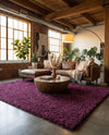 Plush Oasis Collection Area Rug - Serenity (Eggplant Purple) Rectangle Eggplant Purple  lifestyle 28