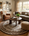 Savannah Elegance Collection Area Rug -  Tybee (Brown) Round Brown  lifestyle 41