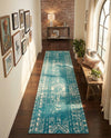Brighton Stripes Collection Area Rug - Sussex (Turquoise) Runner Turquoise  lifestyle 66