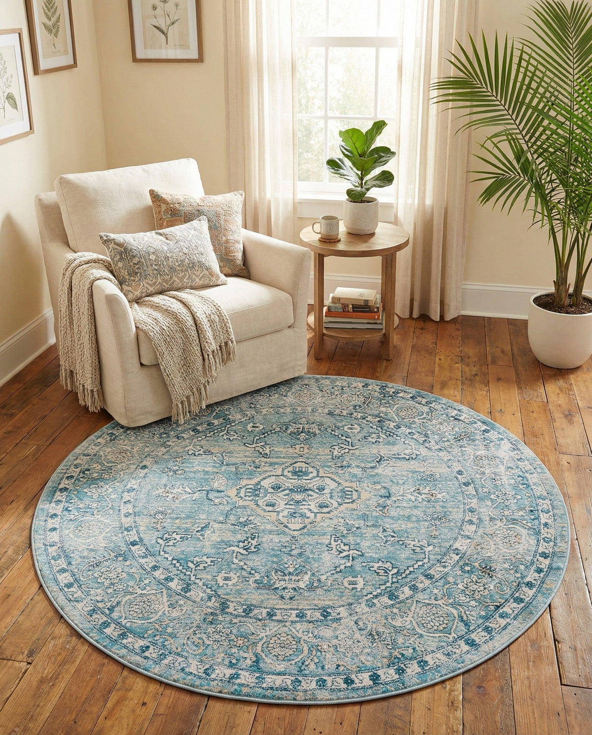 Coastal Haven Collection Area Rug -  Marina Round Blue  lifestyle 87