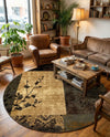 Bistro Lounge Collection Area Rug -  Lungo Round Beige  lifestyle 84