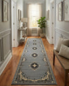 Tabriz Tapestry Collection Area Rug - Azerbaijan (Gray) Runner Gray  lifestyle 51
