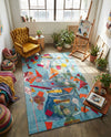 Colorburst Oasis Collection Area Rug -  Fresco Rectangle Aqua  lifestyle 13