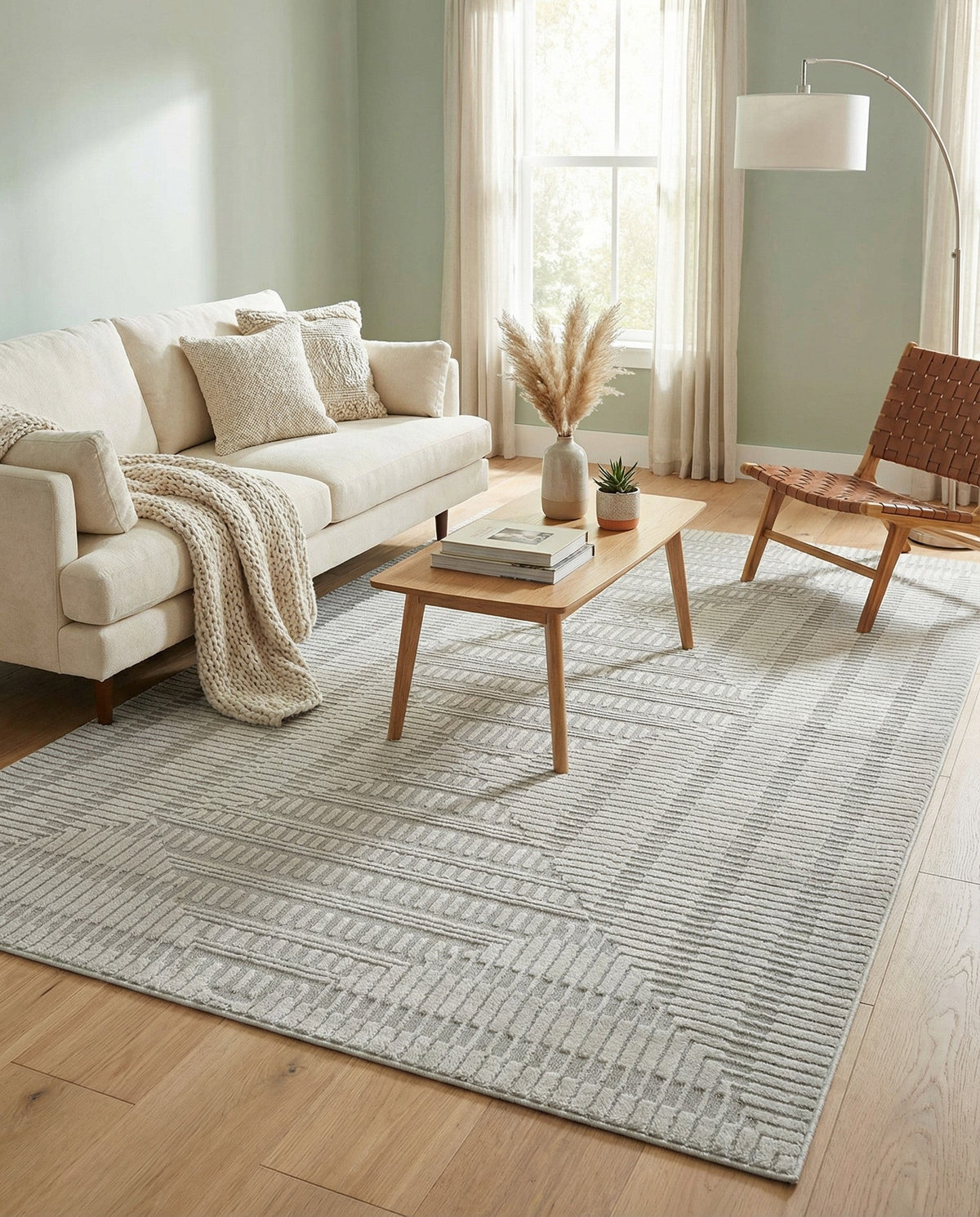 Haven Tapestry Collection Area Rug -  TranquilGlade Rectangle Twilight Stone Gray  lifestyle 3