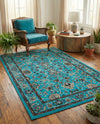 Isfahan Elegance Collection Area Rug - Naghsh-e Jahan (Turquoise) Rectangle Turquoise  lifestyle 9