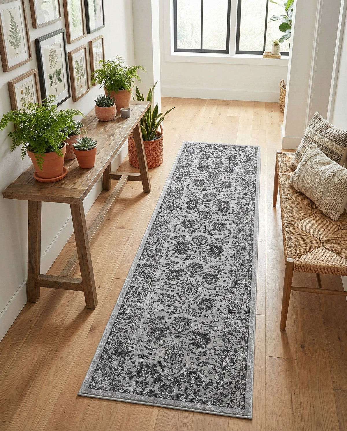Geneva Terrace Collection Area Rug -  Lausanne Runner Light Gray  lifestyle 157