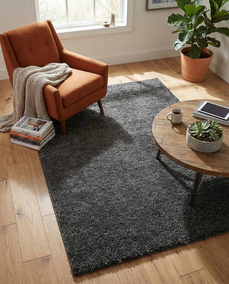Cozy Comfort Shag Collection Area Rug - Haven (Smoke Gray) Rectangle Smoke Gray  lifestyle 17