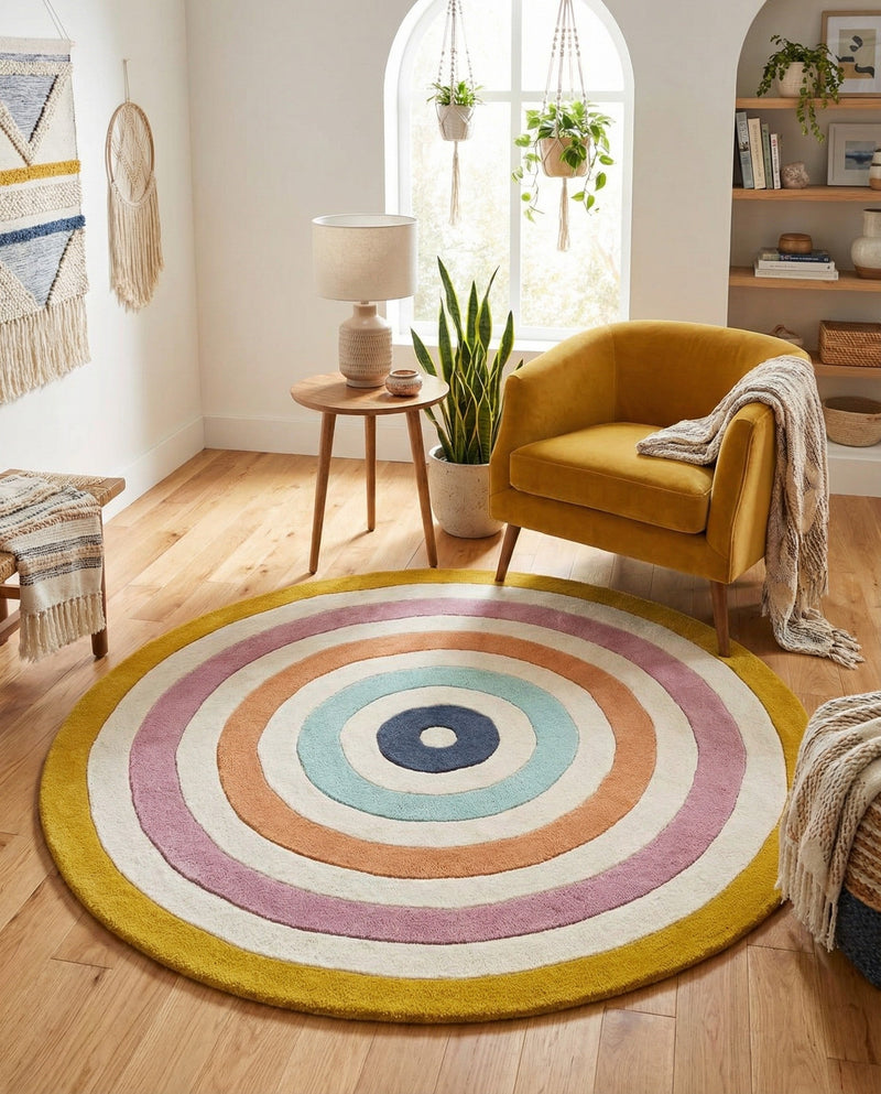 Shepherd's Glen Wool Collection Area Rug - Eldon Round Multi  lifestyle 14