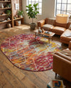Trellis Mosaic Collection Area Rug - Arborville (Multi) Oval Multi  lifestyle 84