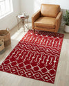 Marrakech Lattice Collection Area Rug - Medina (Red) Rectangle Red  lifestyle 14