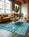 Brighton Stripes Collection Area Rug - Sussex (Turquoise) Rectangle Turquoise  lifestyle 19