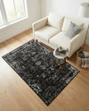 Riviera Elegance Collection Area Rug - Antibes (Black) Rectangle Black  lifestyle 17