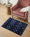 Hollywood Luxe Collection Area Rug - Sunset (Navy Blue Silver) Rectangle Navy Blue Silver  lifestyle 14