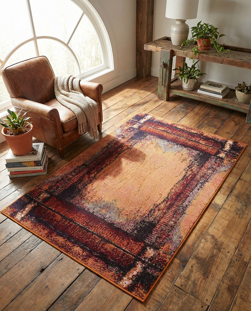 Marrakesh Elegance Collection Area Rug -  Sijilmasa Rectangle Orange  lifestyle 9